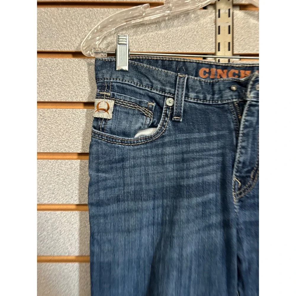 Cinch Ian Mens Slim Straight Leg Jeans Medium Wash Blue Denim 28x36 Western
